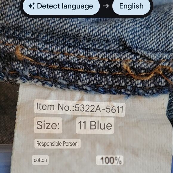 Huochetour Blue Med Wash Denim Button-up Long-sleeved Jean Dress Women Size 11 - Picture 9 of 9